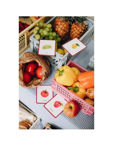 Mini-Mondy : Fruits et Légumes - Montessori Edition - Coffret Montessori pour vocabulaire des fruits et légumes.