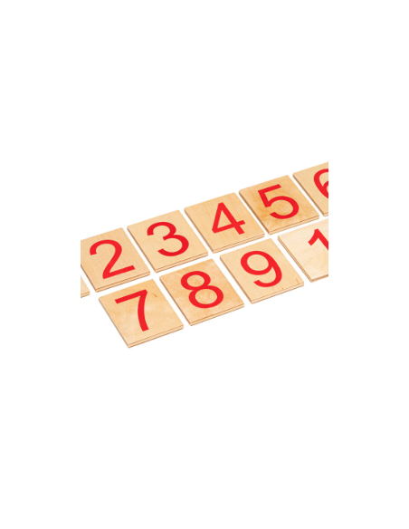 Chiffres de 1 à 10 sur cartes en bois