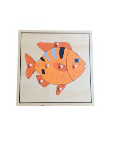 Puzzle éducatif Montessori représentant un poisson