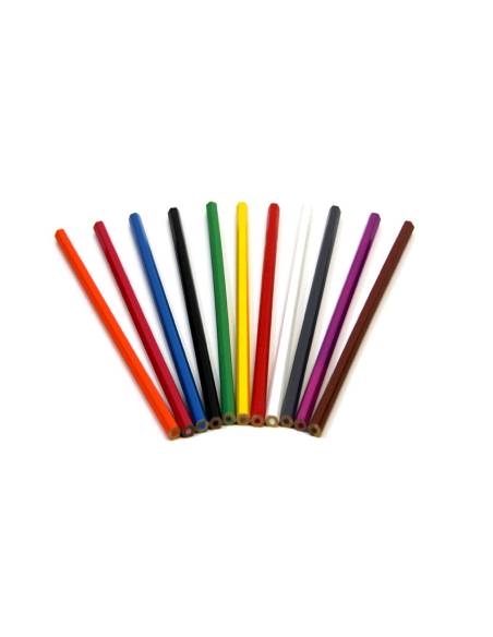 11 crayons de couleurs Montessori en bois