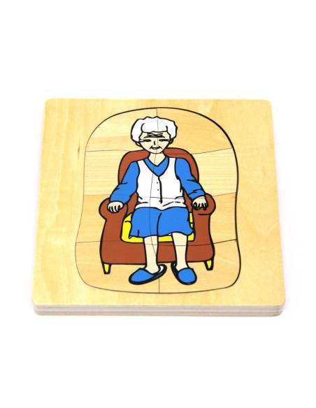 Puzzle en bois Montessori du cycle de vie de la femme