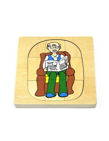 Puzzle en bois : cycle de la vie de l'homme