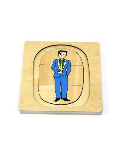 Puzzle en bois : cycle de la vie de l'homme