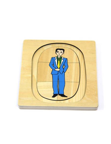 Puzzle en bois : cycle de la vie de l'homme