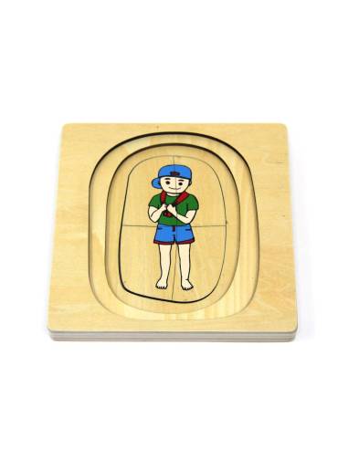 Puzzle en bois : cycle de la vie de l'homme