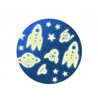 Stickers muraux phosphorescents : Mission espace