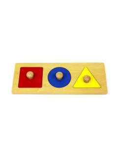 Puzzle Montessori 3 formes géométriques bois