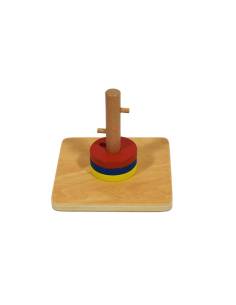 Tige d’encastrement à tourner Montessori – cercle en bois, motricité et coordination 0-3 ans