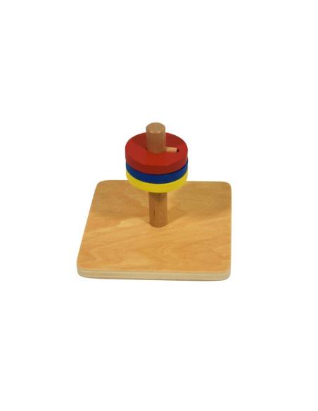 Tige d’encastrement à tourner Montessori avec cercle en bois