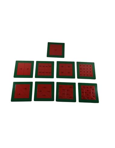 Carrés métalliques Montessori en couleurs métalliques